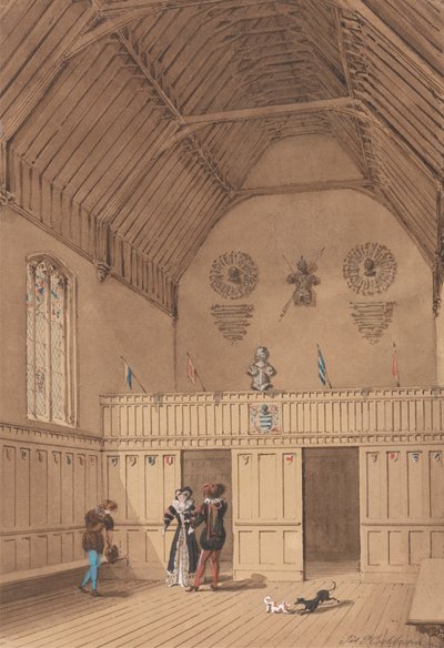 Salãoftered com Figuras em Vestido do Século XVI de James Pattison Cockburn