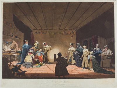 Hospitalidade dos habitantes da aldeia para com os viajantes ou A carruagem avariou de James Pollard