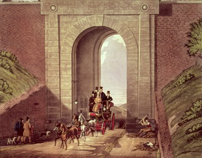Túnel Highgate, gravado por George Hunt, c.1830 de James Pollard