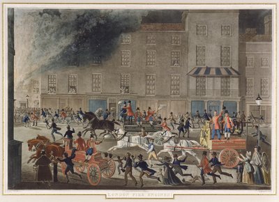 Carros de bombeiros de Londres, c.1830 de James Pollard