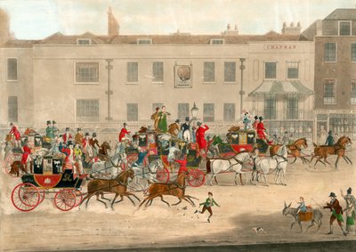 North Country Mails no Peacock, Islington (James Pollard, 1821) de James Pollard