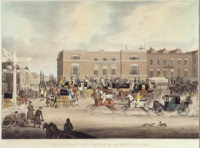 O elefante e o castelo na Brighton Road de James Pollard
