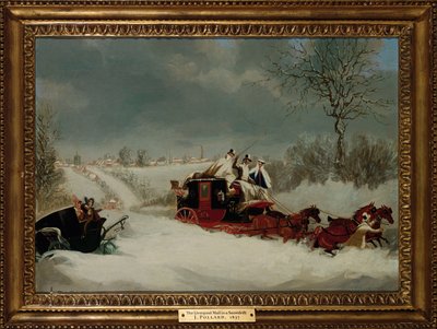 O Liverpool Mail em uma tempestade de neve perto de St. Albans, 1837 de James Pollard