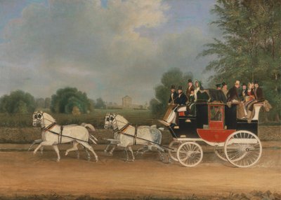 O treinador Londres-Faringdon passando pela Buckland House, Berkshire de James Pollard