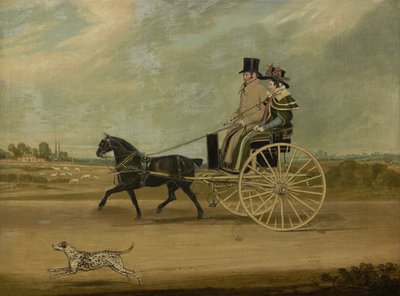 Tom Thumb com Peter Brown e sua esposa em um show, 1828 de James Pollard