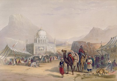 Templo de &39;Ahmed Shauh&39;, rei do Afeganistão, Kandahar, placa 27 de &39;Cenário, habitantes e fantasias do Afeganistão&39;, gravada por Robert Carrick (c.1829-1904) 1848 de James Rattray