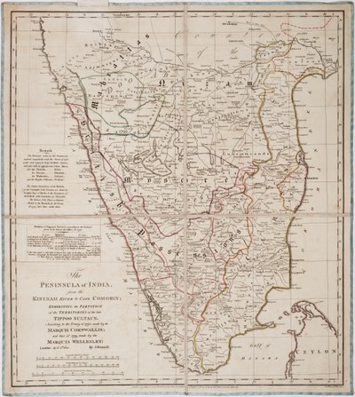 A Península da Índia desde o rio Kistnah até ao Cabo Comorin de James Rennell