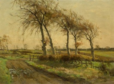 Um dia aberto no inverno (óleo sobre tela) de James Riddel