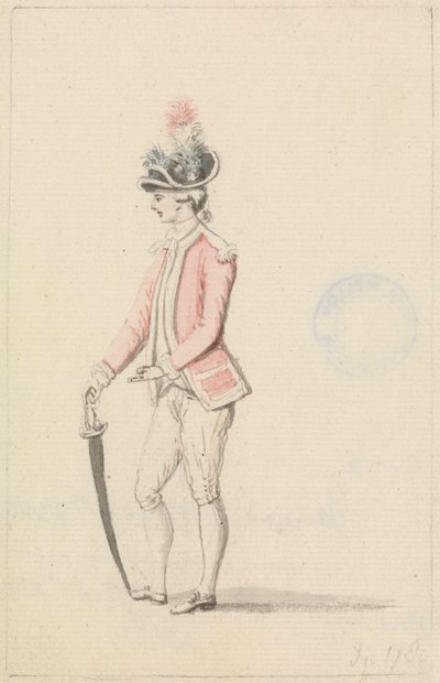Oficial com Cockade e Espada de James Roberts