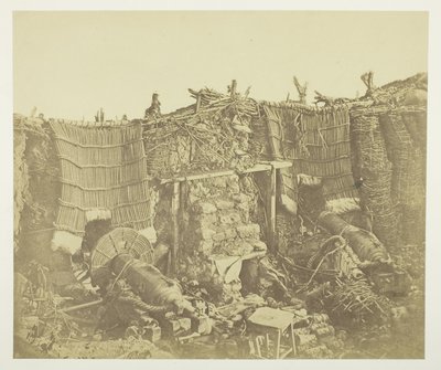 Interior da bateria do quartel (russo), mostrando manteletes de James Robertson