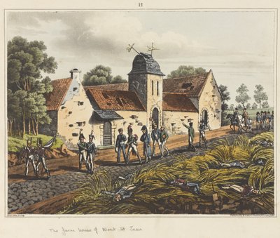 A casa da quinta de Mont St Jean, de "An Historical Account of the Battle of Waterloo" (Um relato histórico da batalha de Waterloo) de James Rouse