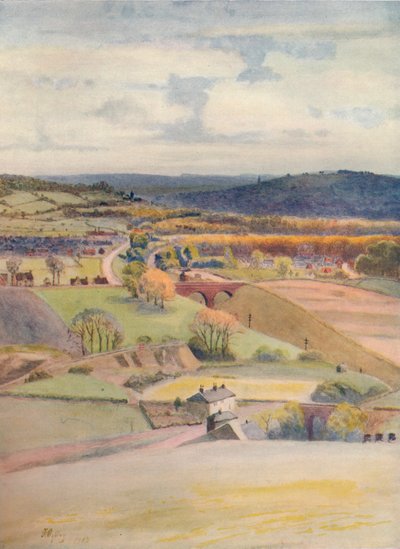 "View over Merstham and Redhill, from Alderstead", 1913, 1914 de James S Ogilvy