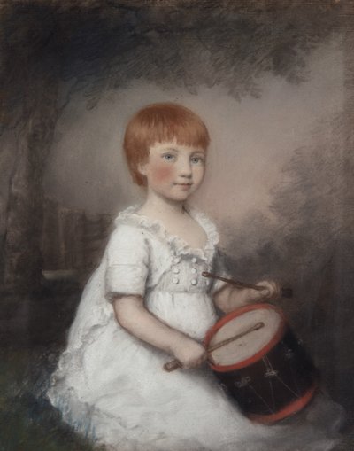 Miss Collard as a Child (pastel sobre papel cinzento) de James Sharples