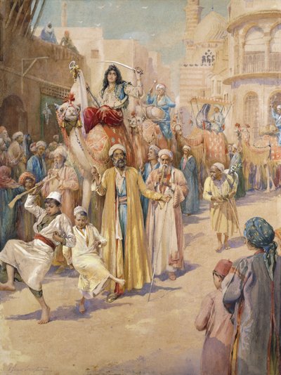 Uma procissão de casamento árabe pelo Cairo, de James Shaw Crompton