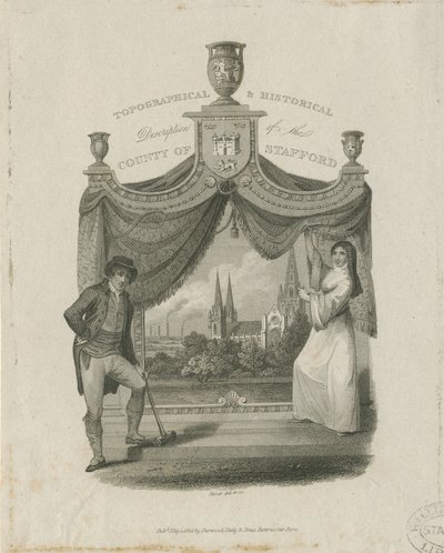 Catedral de Lichfield - Sudoeste Vista: gravura, nd [c 1820] de James Storer