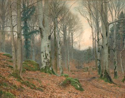 Uma madeira galesa no inverno (wc no papel) de James Thomas Watts