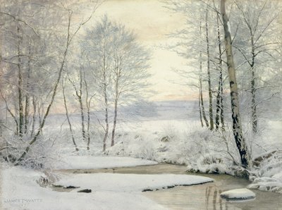 Pôr do sol de inverno (wc no papel) de James Thomas Watts