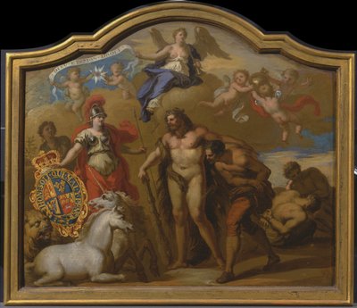 Alegoria do poder da Grã-Bretanha por terra, projeto de um painel decorativo para o coche cerimonial de Jorge I de James Thornhill