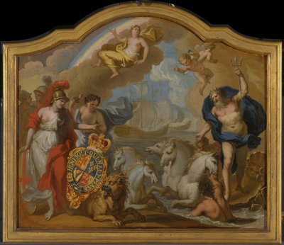 Alegoria do poder da Grã-Bretanha por mar, projeto de um painel decorativo para o coche cerimonial de Jorge I de James Thornhill