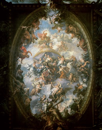 Teto do Salão Pintado, 1707-14 de James Thornhill