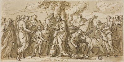 Lupercalia (reto) e Sketches of Figures (verso) de James Thornhill