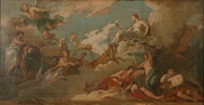 Tempo, Prudência e Vigilância, c.1716 (óleo sobre tela) de James Thornhill