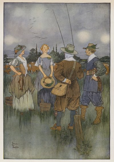 Ilustração para The Compleat Angler por Izaak Walton de James Thorpe