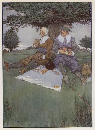 Ilustração para The Compleat Angler de Izaak Walton de James Thorpe