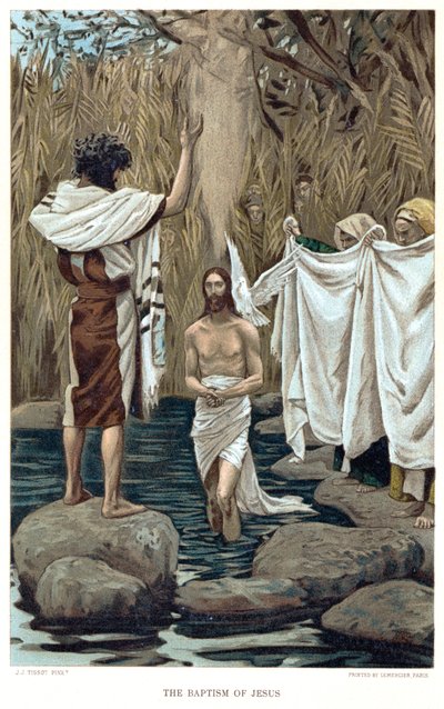 Batismo de Jesus por João Batista, c1890 de James Tissot