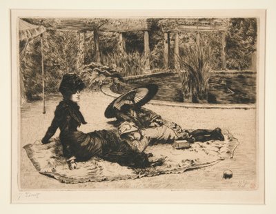 Ao lado da piscina (Sur l de James Tissot
