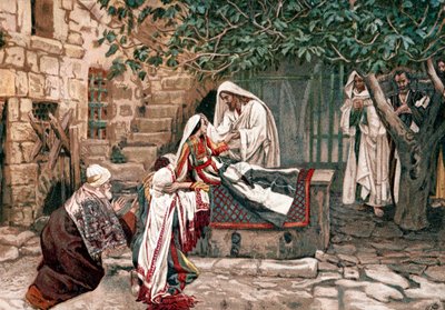 Cristo ressuscitando a filha de Jairo, Governador da Sinagoga, dentre os mortos, 1897 de James Tissot