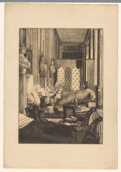 Foyer da Comédie-Française durante o Cerco de Paris em 1870-1871 de James Tissot