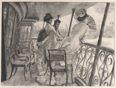 A Galeria de H.M.S. Calcutá Lembrança de uma bola a bordo La galerie du Calcutá..., 1876. de James Tissot