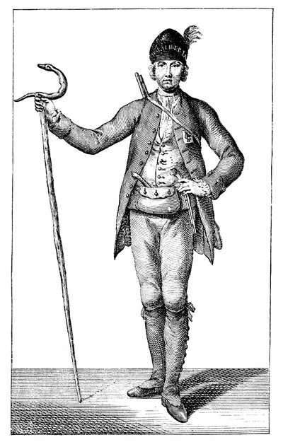 James Boswell, esq no vestido de um chefe armado da Córsega, 1769. de James Wale