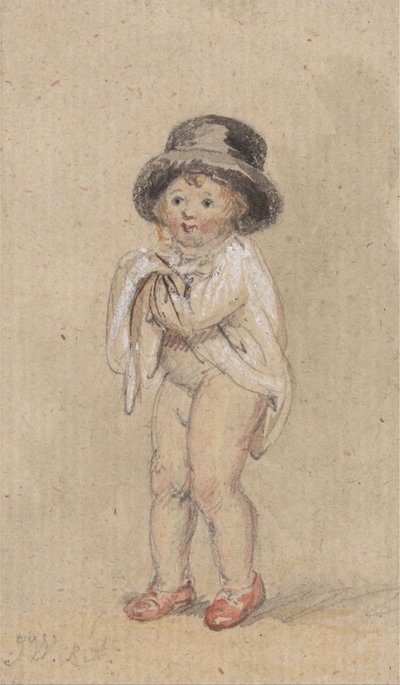 A Little Boy with Red Shoes (Criança com sapatos vermelhos e cartola) de James Ward