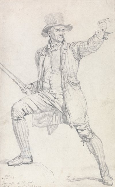 Um estudo para a personagem central da pintura de Ward "O ladrão de veados" de James Ward