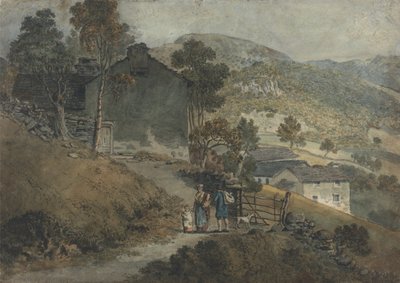 Paisagem com casas de campo e figuras de James Ward