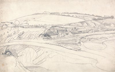 Paisagem com uma quinta e pés de milho de James Ward