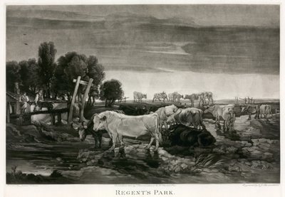 Regent&39;s Park, em Londres; pintado 1807 de James Ward