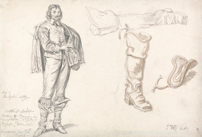 Estudos após o Retrato de Anthony van Dyck de Arthur Goodwin de James Ward