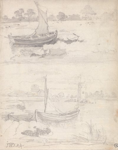 Estudos de barcos numa ribeira de James Ward