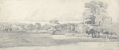The Old Hall, Tabley, Cercado por Parkland, 20 de julho de 1814 (lápis sobre papel) de James Ward