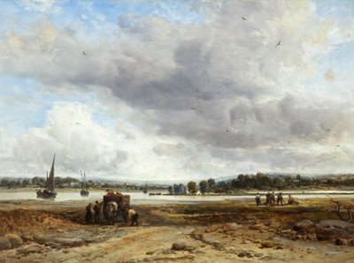 Castelo de Calshott, perto de Southampton (óleo no painel) de James Webb