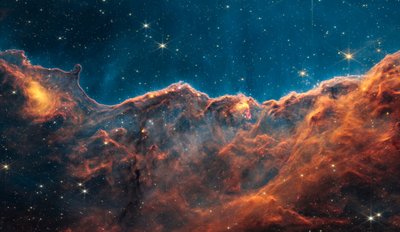 Jactos da Nebulosa Carina (imagem de bússola dos filtros de banda estreita da NIRCam) Não anotada de James Webb Space Telescope (NASA)