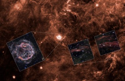 Ecos de luz de Cassiopeia A (Contexto do Spitzer) de James Webb Space Telescope (NASA)