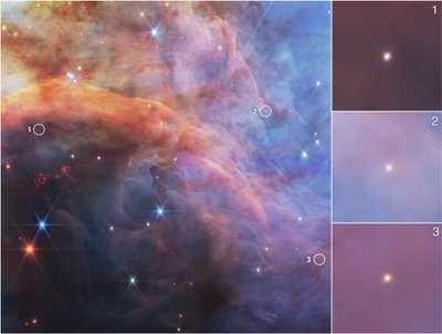 Objetos de baixa massa na Nebulosa da Chama (imagem da NIRCam) de James Webb Space Telescope (NASA)