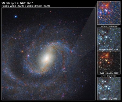 SN 2025pht na NGC 1637 de James Webb Space Telescope (NASA)