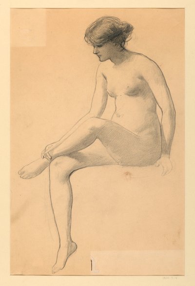 Nu feminino sentado de James Wells Champney
