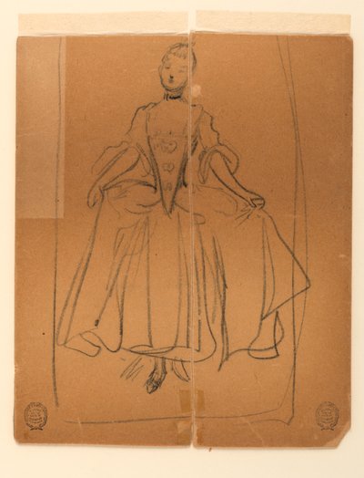 Esboço de mulher em traje de época de James Wells Champney