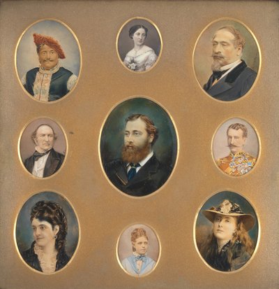 Nove retratos em Original Passe-Partout, 1880s. de James William Bailey